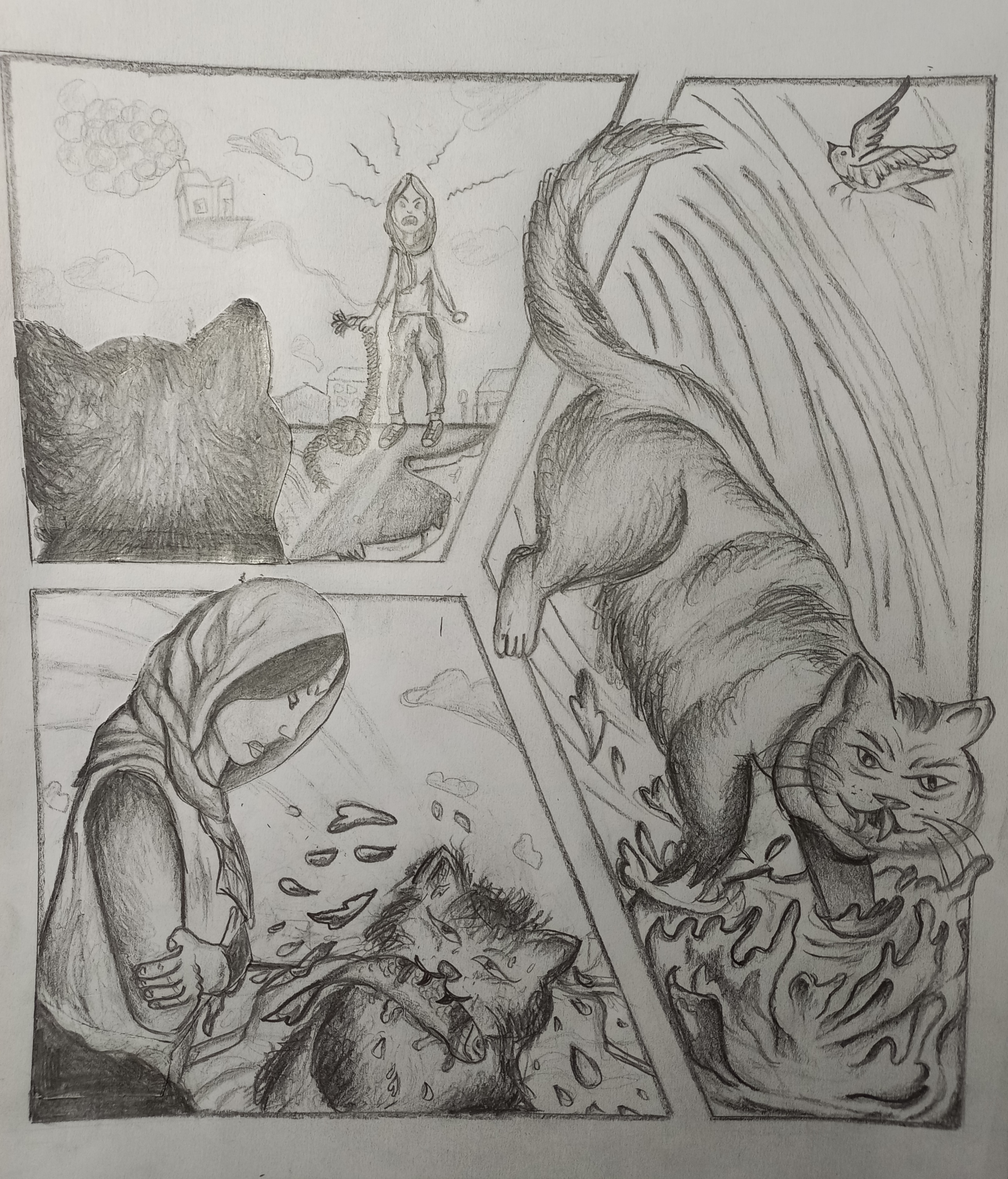 Feline Tales of Turmoil, pencil